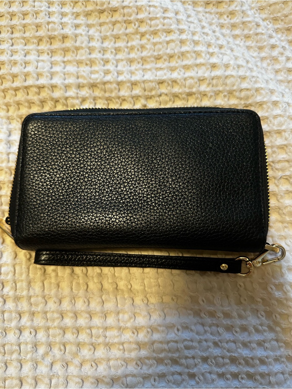 Michael Kors Black Pebbled Leather Zip Wristlet with Gold Hardware - Picture 3 of 7
